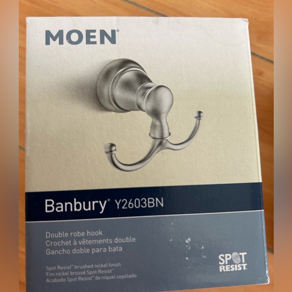$69 Moen Banburry Double Robe Chrome Hook - 3 boxes, New - Picture 2 of 6